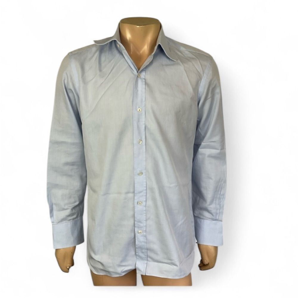 Tom Ford Men's Light Blue Cotton Long Sleeve Button Down Shirt Size 41G